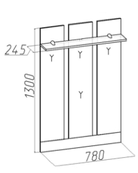 Прихожая Комфорт 2 Вешалка 21 780х245х1300